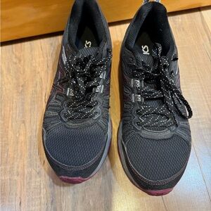 Asics Black and Pink Women's Athletic Shoes